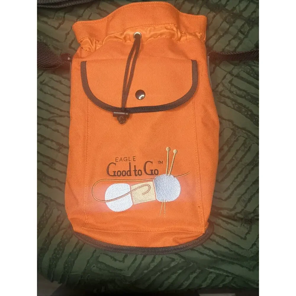 Eagle Good to Go Orange Yarn Storage Bag for Crocheting & Knitting